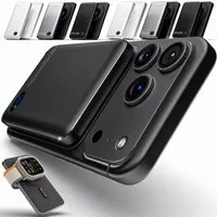 GreenHec Powerbank MagSafe iPhone 17 16 15 14 13 12 Pro Max Power Bank Wireless Powerbank MagSwift Duo Powerbank A 10000 mAh (1,5 V), Magnetische 10000mAh 5000mAh Induktiv Batterie Kabellos Laden Slim Air