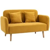 HOMCOM 2-Sitzer Doppelsofa mit Kissen und Anti-Rutsch Beinen