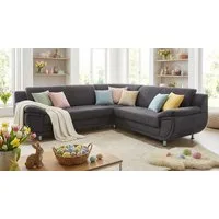TRENDMANUFAKTUR Ecksofa Rondo wahlweise mit Schlaffunktion, bequeme Armlehnen, L-Form, wahlw.mit Federkern, Füße chromfarben, Unser Dauertiefpreis