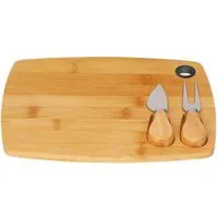 Cheffinger Käsebrett 3-teiliges Bambus-Set – Perfekt zum Servieren & Genießen, (1-St)