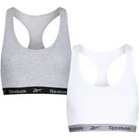Reebok Bustier FRANKIE (2er-Pack) breite Träger, ohne Verschluss, ohne Bügel, mit Logo, Baumwollmix