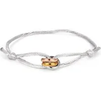 Kim Johanson Armband Tricolor (1-tlg., Inkl Geschenkbox), Edelstahl-Ring an Kordel, verstellbar