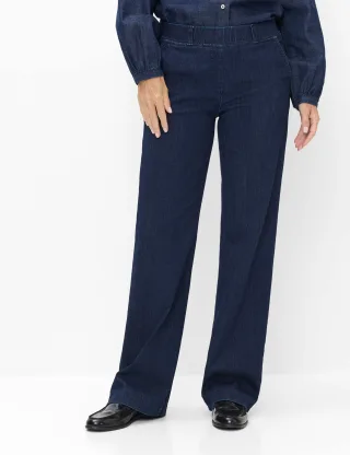 Raphaela by Brax Damen Marlenehose Style PAM FLARED DARK BLUE, denim dunkelblau, Gr. 34K