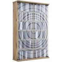 VCM Standregal Holz CD DVD Stand Regal Schrank Glastür Tilano L, 1-tlg., VCM CD / DVD Media Regal Tilano 92x60x18 cm Holzwerkstoff, Glas