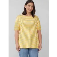s.Oliver Shorts T-Shirt Gestreiftes T-Shirt mit Flammgarnstruktur