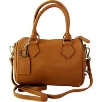 FLORENCE Umhängetasche Florence Umhängetasche Damen Handtasche (Umhängetasche), Damen Umhängetasche Leder, tan, braun ca. 22cm x ca. 15cm