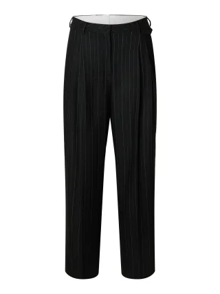 selected women - SLFMALIA MANTECO MW PANT black - Gr. - 38