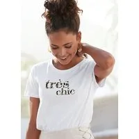LASCANA T-Shirt mit Print, Kurzarmshirt aus Baumwolle, casual-chic