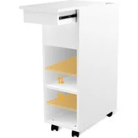 JEOBEST Nachttisch Nachtschrank mit Abschließbare Rollen, (1-St) Schmal, Beistelltisch mit Schublade und Ablage