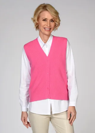 CLARINA - Weste, V-Ausschnitt pink - Gr. - 42