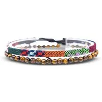 Made by Nami Armband Set 2x Surfer Armband Herren & Damen Tigerauge Perlenarmband Boho Armband (Set, 2), Festival Schmuck Hippie Herren Armband Sommer