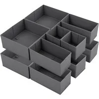 Sekey Aufbewahrungsbox Aufbewahrungsboxen Set us Vliesstoff Faltbare Stoffboxen Organizer (12 St), S (28×28×13×4, 14×28×13×4, 14×14×13×4) – für Schrank/Kleiderschrank