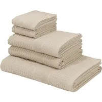 KangaROOS Handtuch Set Summer, Duschtuch, Handtuch, Gästeücher, Frottier (Set, 5-St), einfarbiges Handtuch-Set aus 100% Baumwolle, Hoch-Tief-Effekt