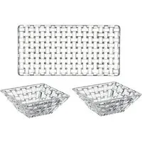 Nachtmann Gebäckteller Nachtmann Bossa Nova Serving Set 3 tlg., Kristallglas, (Packung)