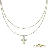 Order & Smile Schmuck Kreuzkette Layer Kette Kreuz