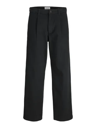 JACK&JONES - JPSTBILL RHINE PLEATED CHINO black - Gr. - 34