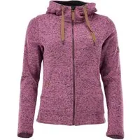 Tom Collins Strickfleecejacke Adisur Damen Kapuzenjacke mit Hirsch-Stickerei auf der Brust