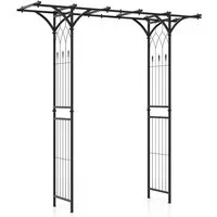COSTWAY Rosenbogen, Metall, Rankgitter für Kletterpflanzen, 200 x 52 x 206 cm