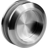 SO-TECH® Schiebetürmuschel 1 Paar Schiebetürgriff EMINA Ø 58 mm Edelstahl gebürstet, für Glastüren ZUM SCHRAUBEN NICHT ZUM KLEBEN - geschlossen