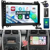 ESSGOO Für Mercedes W169 W639 Vito Viano W204 6+128G Android 15 Autoradio (RDS, Digitalradio (DAB), FM, AM, Apple Carplay Android Auto 4G LTE DSP SWC 8-Kern)