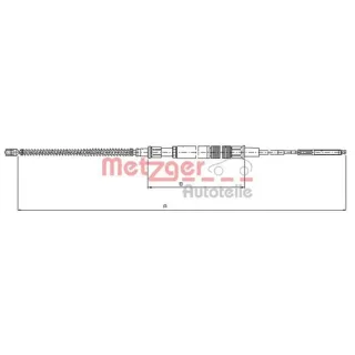 Metzger Handbremsseil hinten VW Golf 3 mit Trommelbremse