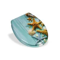 Stabilo Sanitär WC-Sitz WC-Sitz "Atlantic" Toilettensitz Klositz (Komplett-Set, mit Edelstahl-Befestigungsschrauben), WC-Sitz mit Absenkautomatik, pflegeleicht.