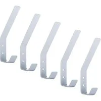 SO-TECH® Kleiderhaken doppelter Wandhaken, Edelstahl, 142 x 20 x 45 mm, (5-St), großer Jackenhaken mit abgerundeten Kanten weiß