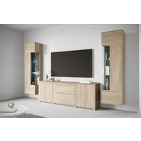 OTTO home Wohnwand KENIA, (Komplett-Set, 3-St), Vitrinen mit Eckverglasung, hängend und stehend montierbar