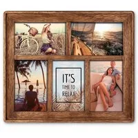 matches21 HOME & HOBBY Bilderrahmen Vintage Holz Bilderrahmen Collage rechteckig braun für 10x15 cm, Wand-Deko Fotorahmen für mehrere Fotos im Querformat zum Hängen