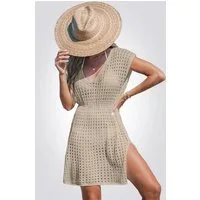Cupshe Strandkleid Neutrale offene Strick-Coverup-Kleid