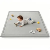 Insma Spielmatte Ultraweiche Baby Krabbelmatte Laufstallmatte 127x127cm, 3cm dicke Memory-Schaumstoffmatte Rutschfest für Krabbeln & Bauchlage