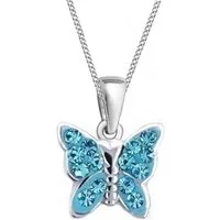 Goldene Hufeisen Kette mit Anhänger Mädchen Kinder mini klein Schmetterling Anhänger mit Kette 925 Silber (2-tlg, inkl. Etui), Kinderkette