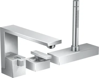Hansgrohe 3-Loch Wannenmischer Axor Edge F-Set Diamantschliff chrom Wannenrandmontage, 46431000 46431000