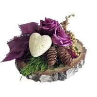 Gestecke Grabschmuck, CreaFlor Home, Höhe 11 cm, Handarbeit, natur, Rosen, H: 11cm