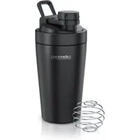 Arendo Protein Shaker Edelstahl Eiweißshaker 500 ml, verschließbar, bruchfest, BPA-frei, Edelstahl, auslaufsicher, spülmaschinengeeignet, mit Tragegriff und Mixball