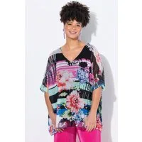 MIAMODA Druckbluse Mesh-Bluse oversized Alloverdruck