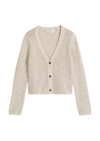 Marc OPolo Casual - Cardigan slim grey silk - Gr. - M