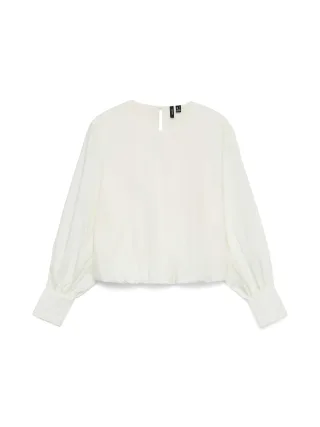 VERO MODA - VMFRIBA LS BUBBLEHEM TOP WVN Snow White - Gr. - L