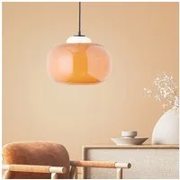 Lightbox Pendelleuchte, ohne Leuchtmittel, Hängelampe, Ø 30 cm, 128,5 cm Höhe, E27, max. 60 W, Glas/Metall