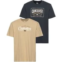 Quiksilver T-Shirt CLOUD UNDER PACK SHORT SLEEVE TEE YM (Packung, 2-tlg., 2) im Doppelpack, Kurzarm, mit Rundhalsausschnitt, aus Baumwolle