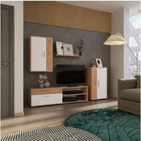 Vicco Wohnwand Berno, GKO/Weiß, 4-teiliges Set, (4-St)