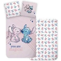 BrandMac Bettwäsche Disney Stitch & Angel - Wende-Bettwäsche-Set, 135x200 & 80x80, Baumwolle, 100% Baumwolle