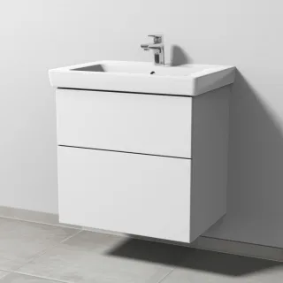 Sanipa 3way Waschtischunterbau zu Villeroy & Boch Subway 2.0 Waschtisch mit 2 Auszügen, Weiß-Soft SM61343