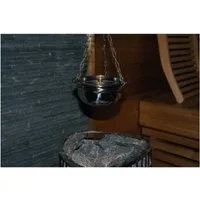 Nikkarien Saunia Aufgusstopf Nikkarien Sauna Aromaschale inkl. Metallkette aus Edelstahl 300 ml