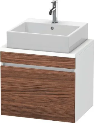 Duravit DuraStyle Konsolenwaschtischunterbau wandhängend Nussbaum dunkel & Weiß Matt 600x478x512 mm  DS530002118