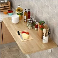 JEOBEST Klapptisch Wandklapptisch, Klappbarer Esstisch, Schreibtisch, Wandmontage, 60cm, Metallklappgestell