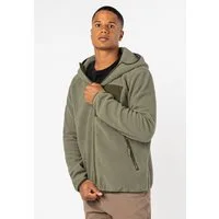 SUBLEVEL Fleecejacke Herren Teddyfleecejacke mit Brusttasche und Kapuze Fleecejacke Outdoorjacke Kuscheljacke