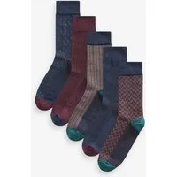 Next Kurzsocken Gemusterte Socken, 5er-Pack (5-Paar)