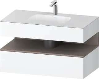 Duravit Qatego Einbauwaschtisch mit Konsolenwaschtischunterbau Weiß Matt 1000x550x600 mm - QA4786043 QA4786043180000