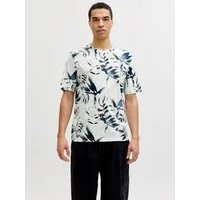 Jack & Jones Rundhalsshirt JJHONOLULU AOP TEE SS CREW NECK Baumwolle, regular fit